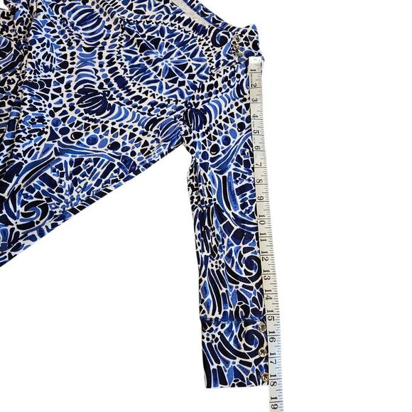 Lilly Pulitzer Sophie Dress Taverna Tile UPF 50+ 3/4 Sleeve Blue & White Small - Picture 8 of 14